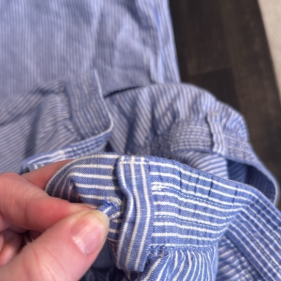 Talbots Blue Stripe Easy Drawstring Linen Blend Wide Leg Pants Size 20W - Picture 9 of 9